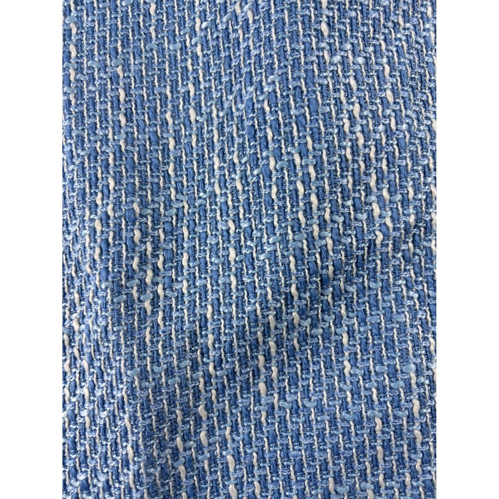 LOFT Blue White Tweed Mini Skirt NWT Size 10 A-Line‎ Textured Side Zip 36059331 - Picture 2 of 9